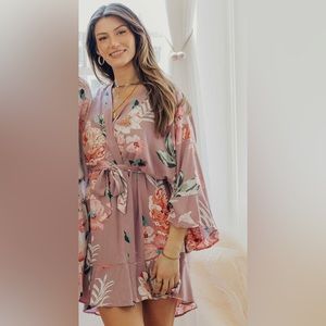 Mauve floral robe